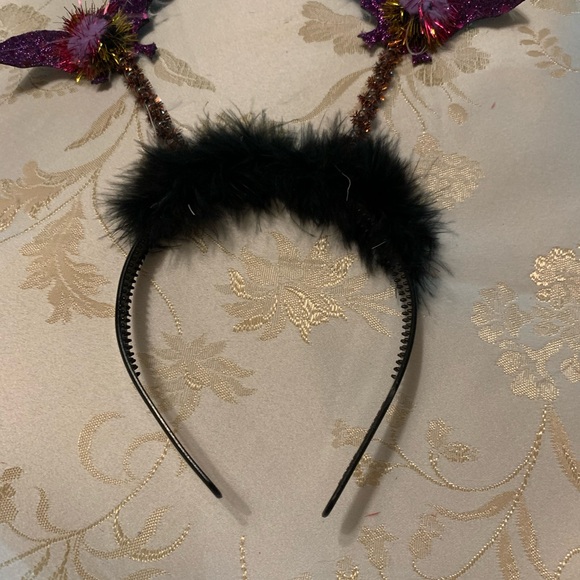Two black headbands with purple sparkly bats on ends of each antenna. - Picture 4 of 7